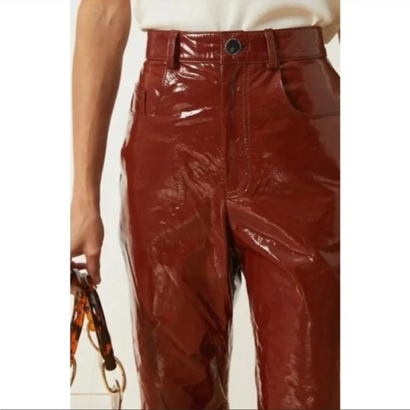 LPA Revolve 100% Leather Patent High Rise Pants Size XXS B4 - Picture 4 of 9